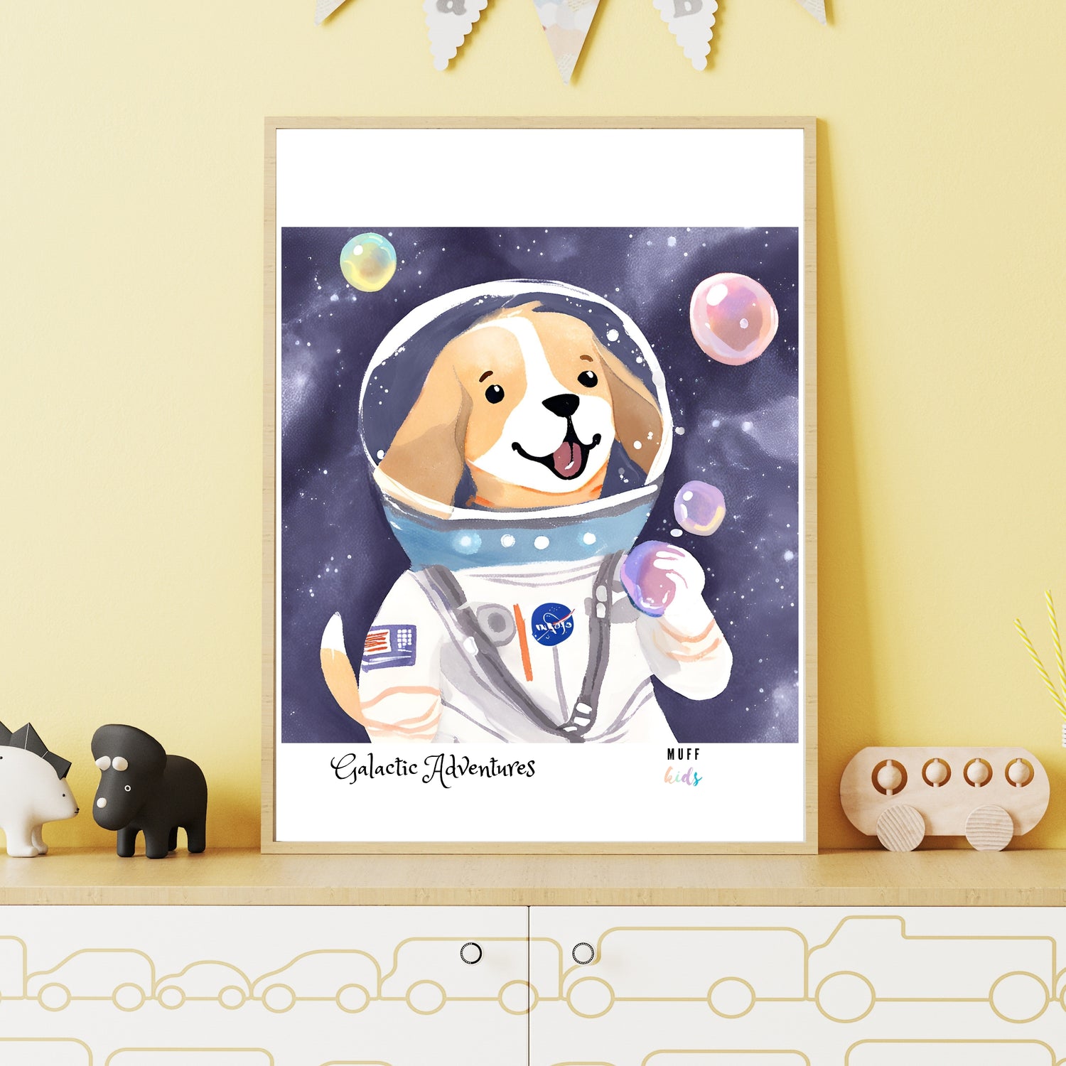 Galactic Adventurer Animals Art Print For Kids