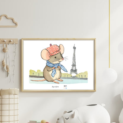 Traveler Mouse Art Print Poster For Kids