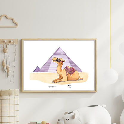 Traveler Camel Art Print Poster For Kids