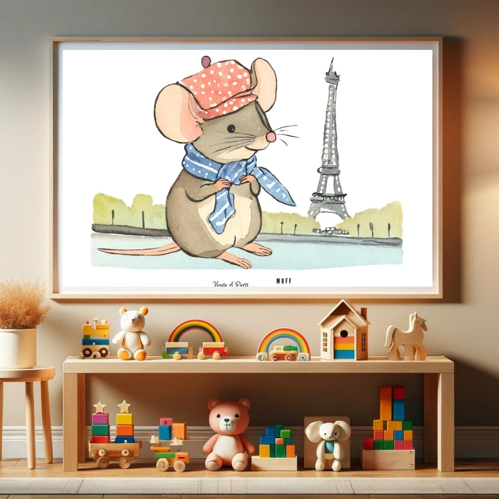 Traveler Mouse Art Print Poster For Kids