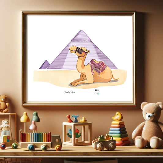 Traveler Camel Art Print Tasarım Çocuk Odası Posteri