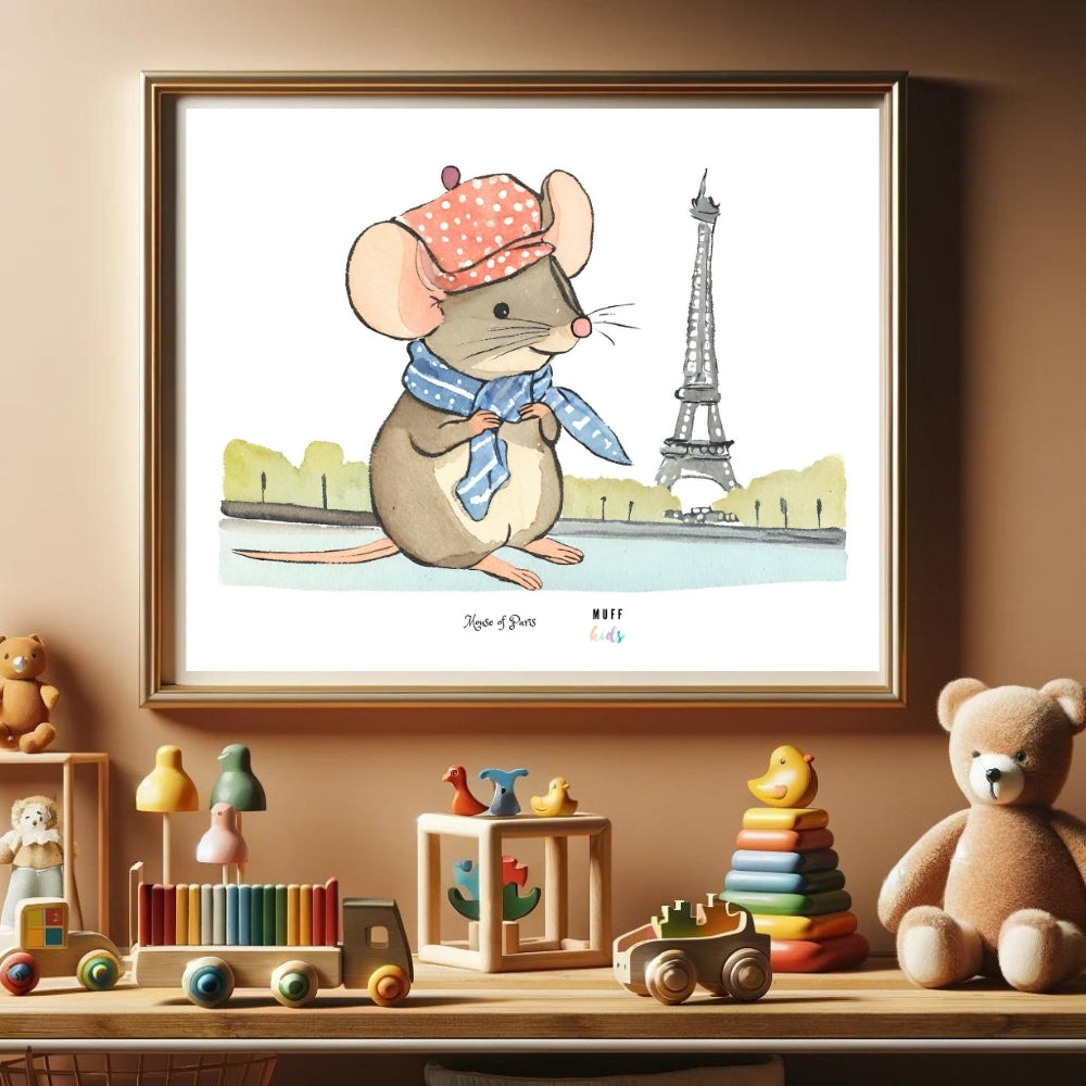 Traveler Mouse Art Print Poster For Kids