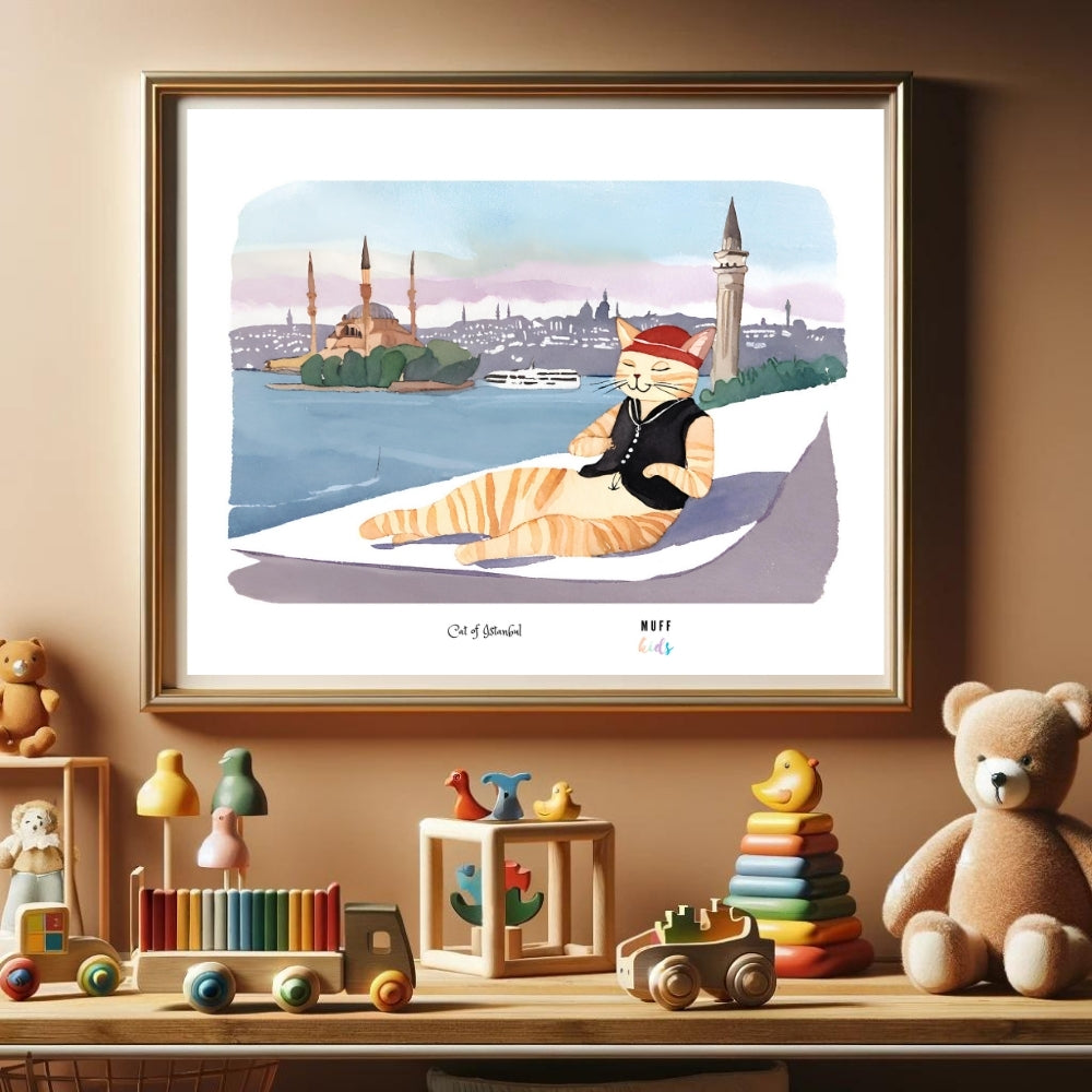 Traveler Cats Art Print Poster For Kids