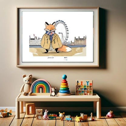 Traveler Fox Art Print Poster For Kids