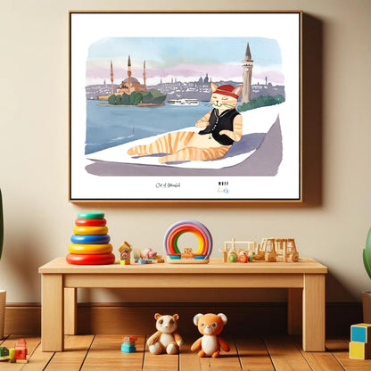 Traveler Cats Art Print Poster For Kids