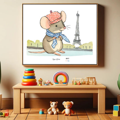 Traveler Mouse Art Print Poster For Kids