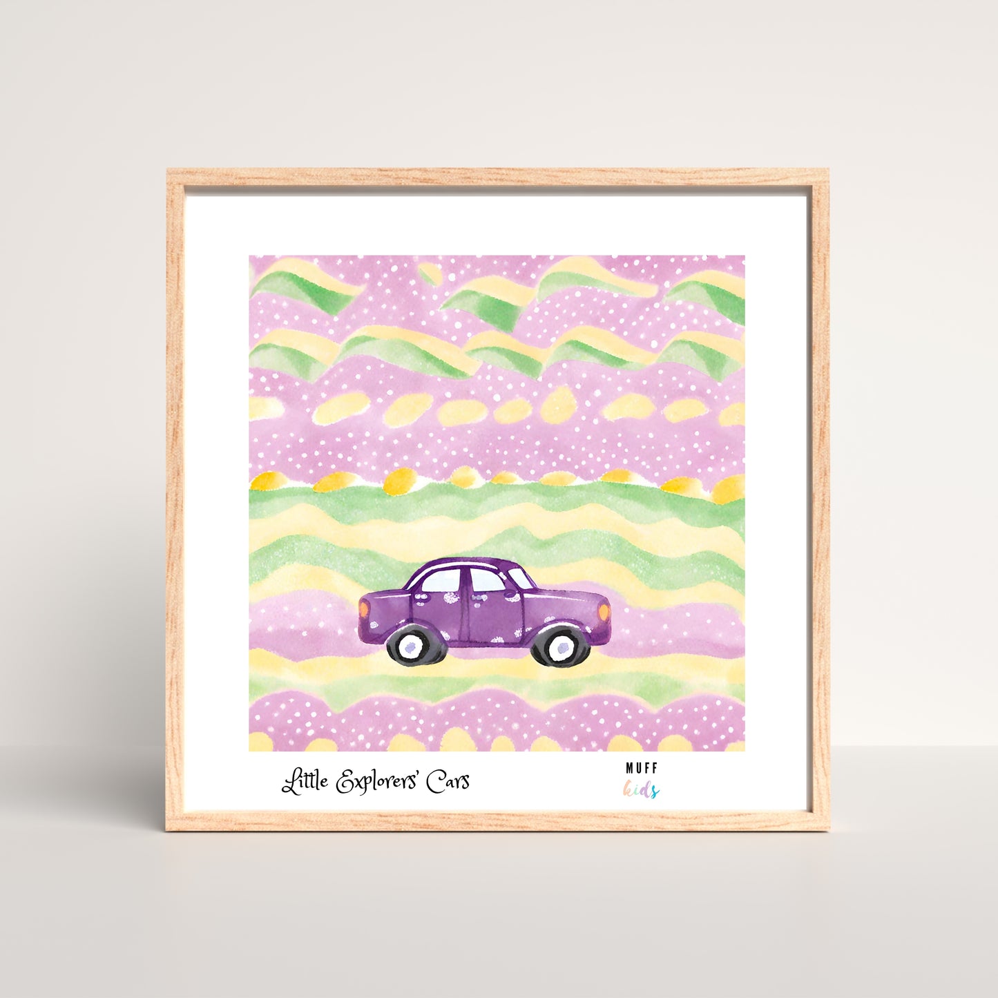 Little Explorers' Cars Art Print Poster For Kids