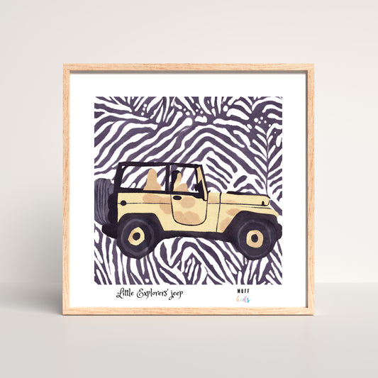 Little Explorers' Jeeps Art Work Poster For Kids