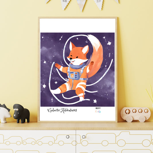 Galactic Adventurers No.1 Art Print Tasarım Çocuk Odası Posteri