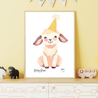 Party Paws Art Print Poster For Kids No.1