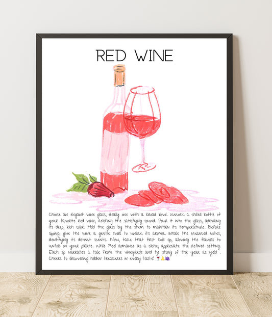 Art Print Design Drink Poster Wines Bar Decor