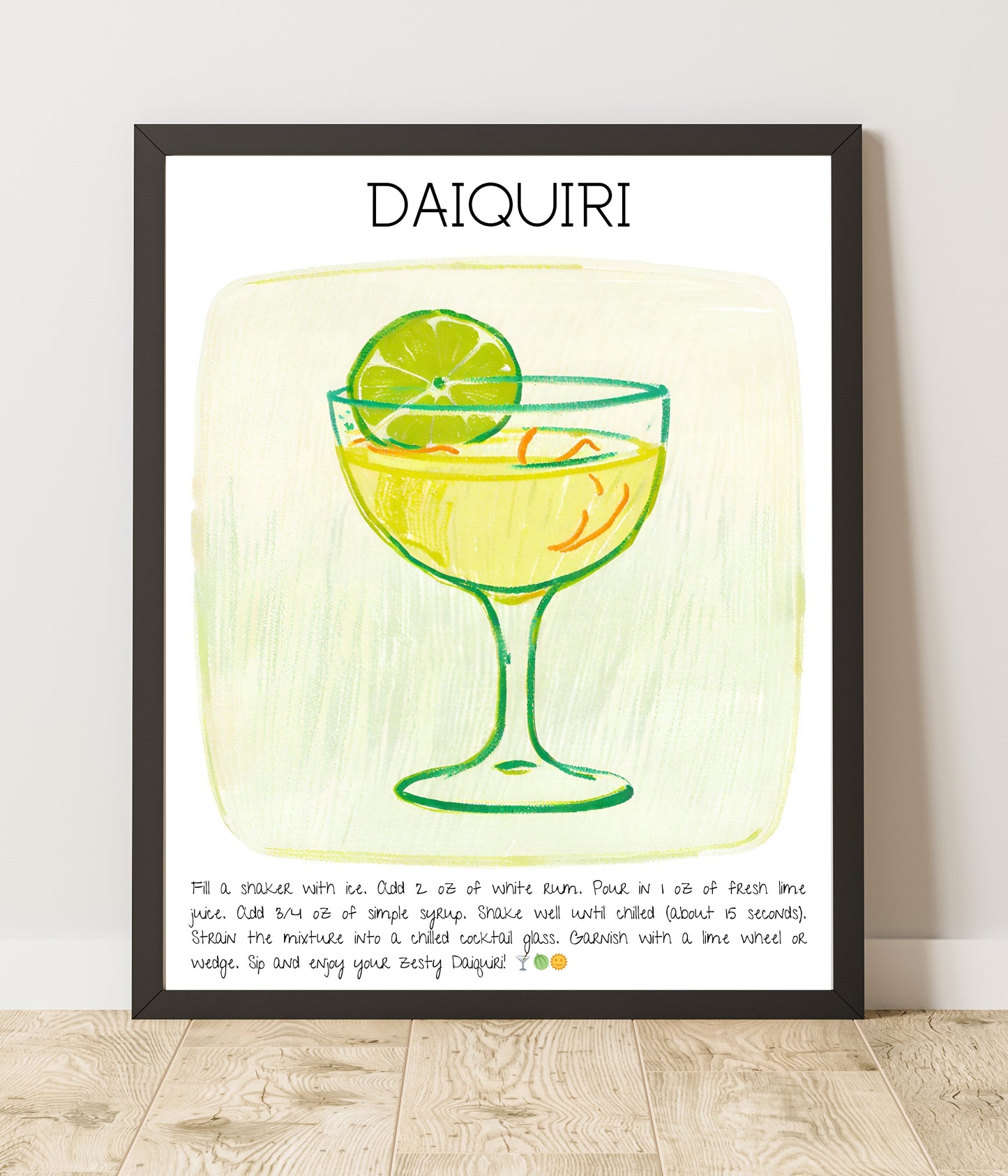 Cocktail Art Print Design Poster Daiquiri Bar, Dekor