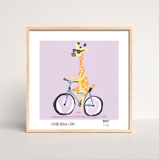 Animals Ride a Bike Art Print Tasarım Çocuk Odası Posteri