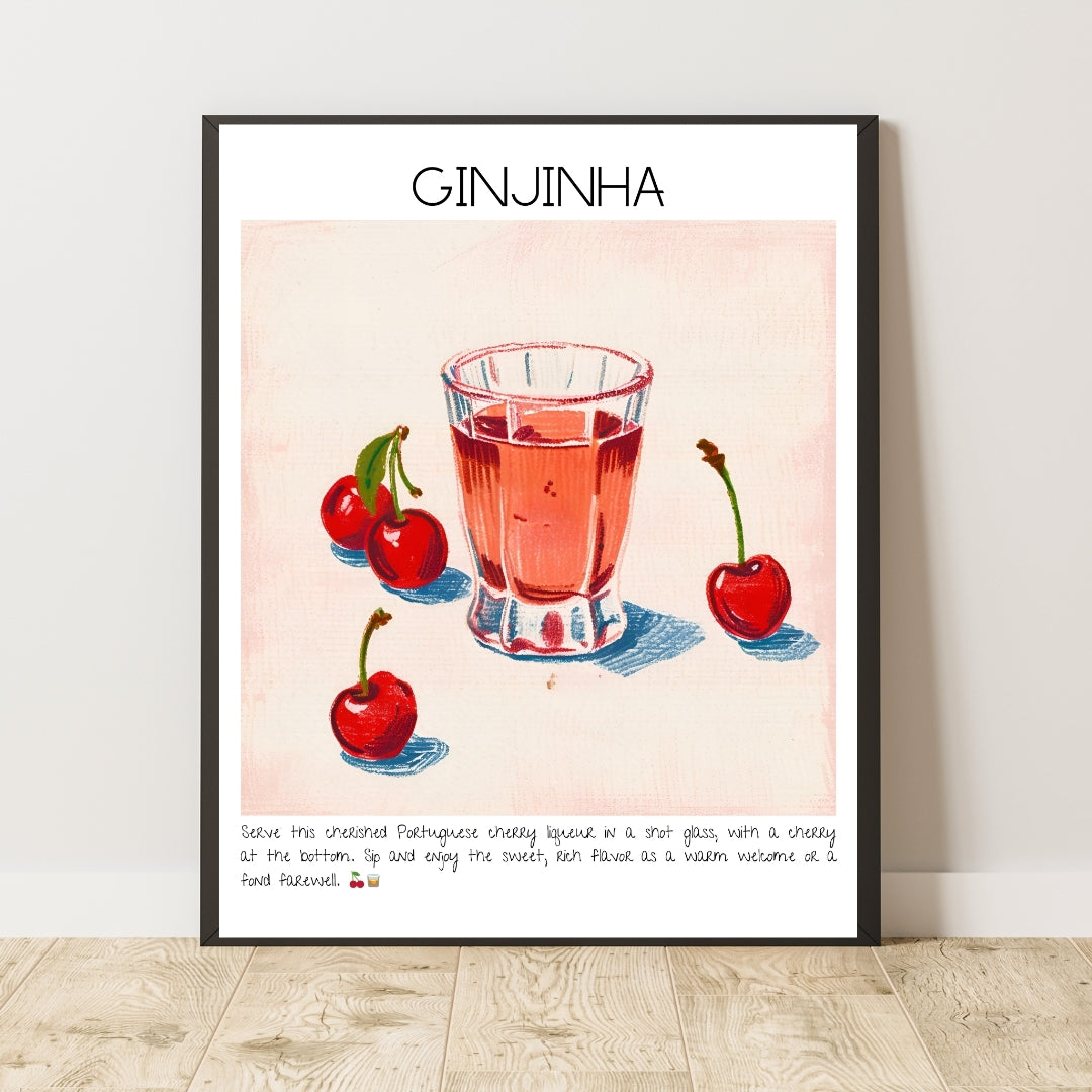 Cocktail Art Print Design Poster Ginjinha Bar Decor