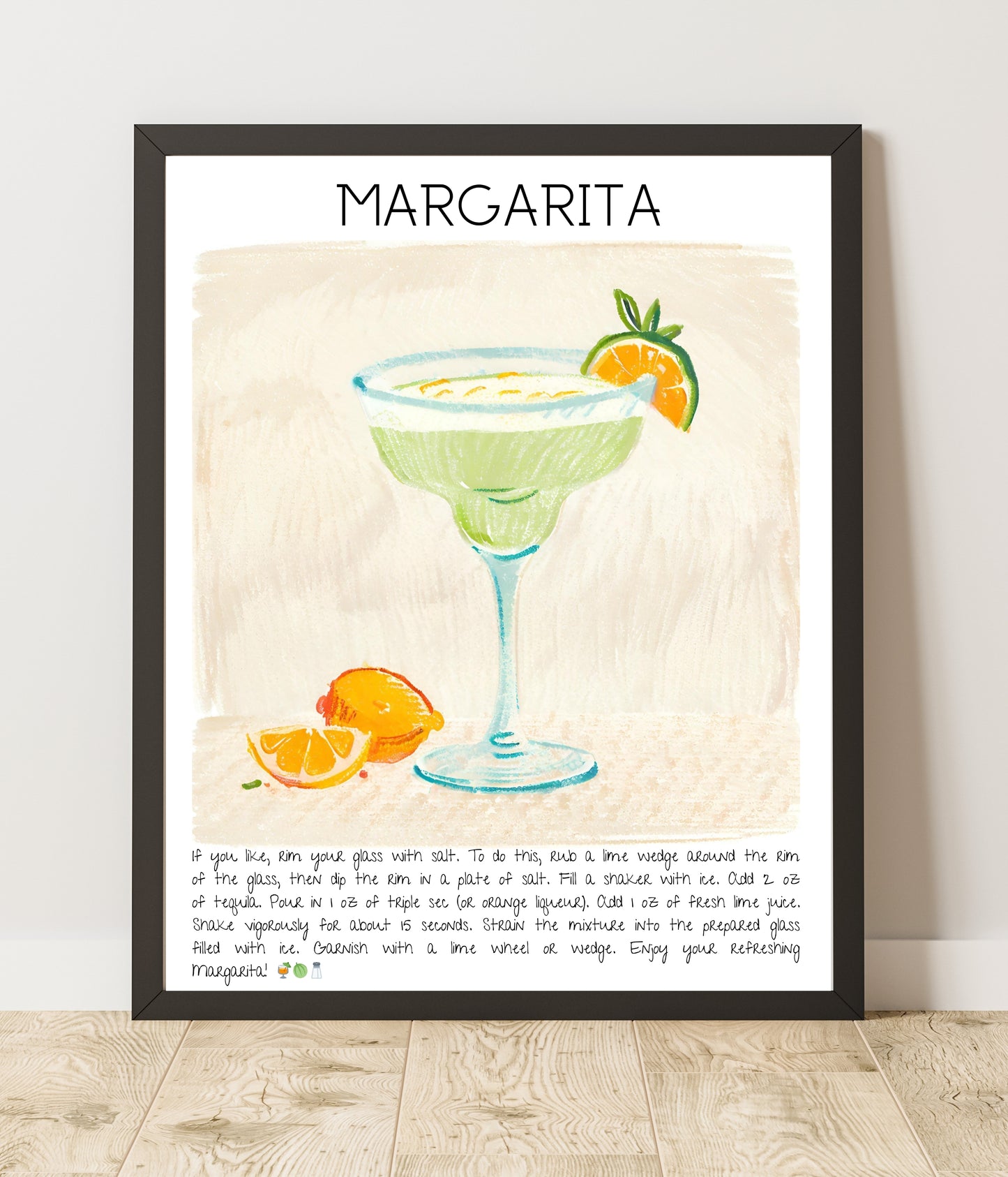 Art Print Tasarım Kokteyl Poster Margarita Bar Dekor