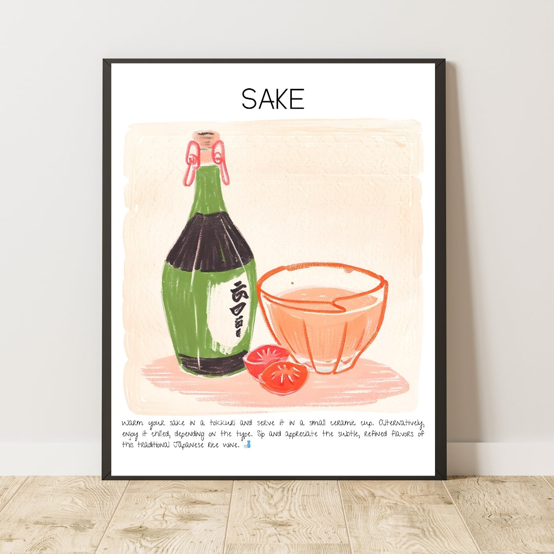 Cocktail Art Print Design Poster Sake Bar Decor