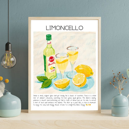 Art Print Tasarım Kokteyl Poster Limoncello Bar Dekor