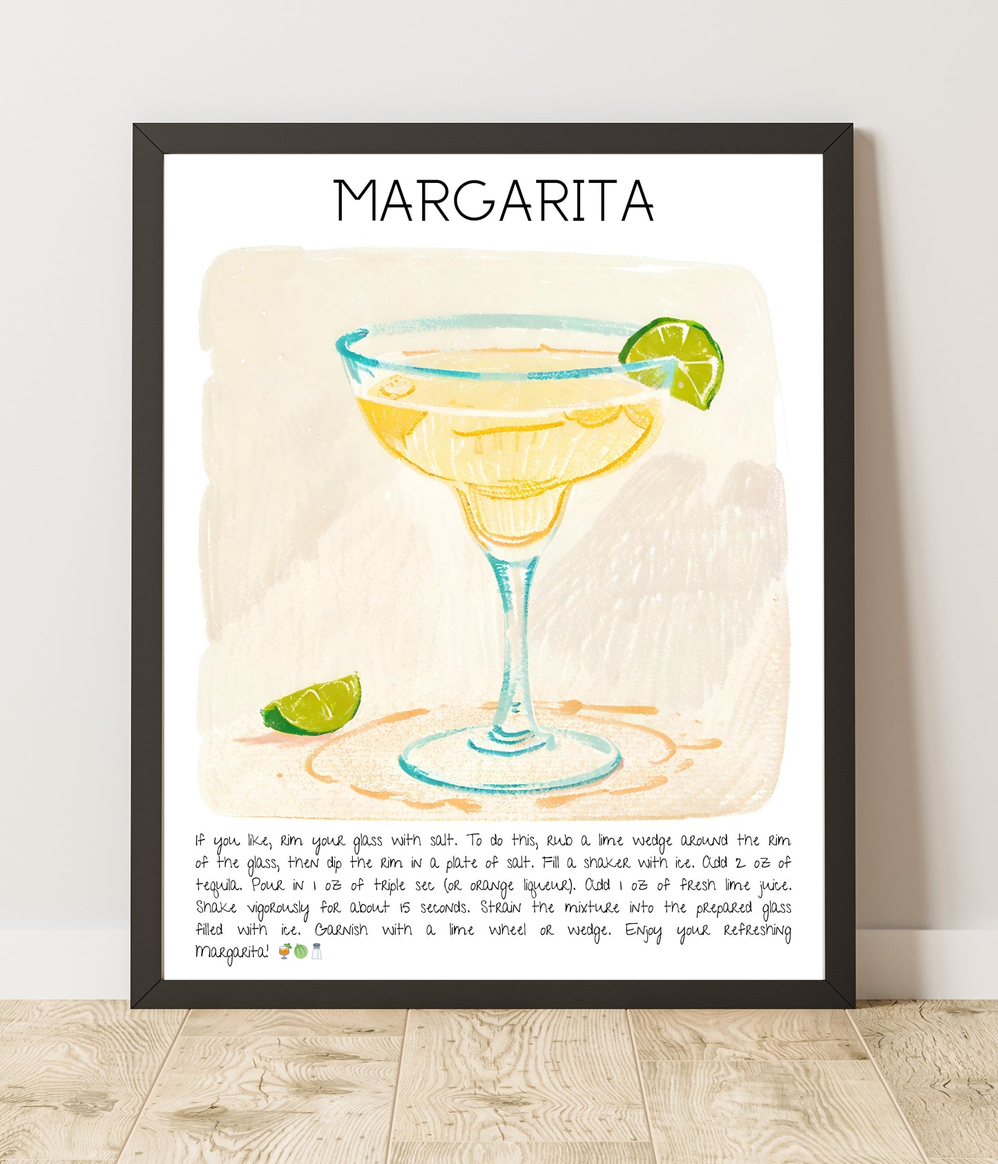 Cocktail Art Print Design Poster Margarita Bar Decor