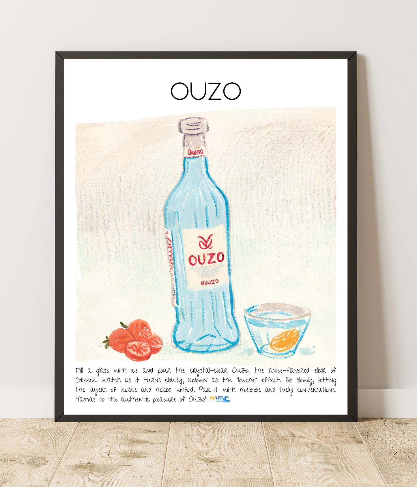 Art Print Design Drink Poster Rakı / Ouzo Bar Decor