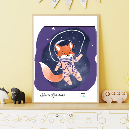 Galactic Adventurers No.3 Art Print Tasarım Çocuk Odası Posteri