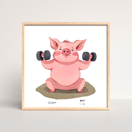 Be Active Animals No.3 Art Print Tasarım Çocuk Odası Posteri