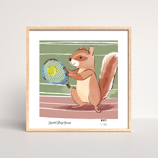 Sportive Animals Art Print Tasarım Çocuk Odası Posteri