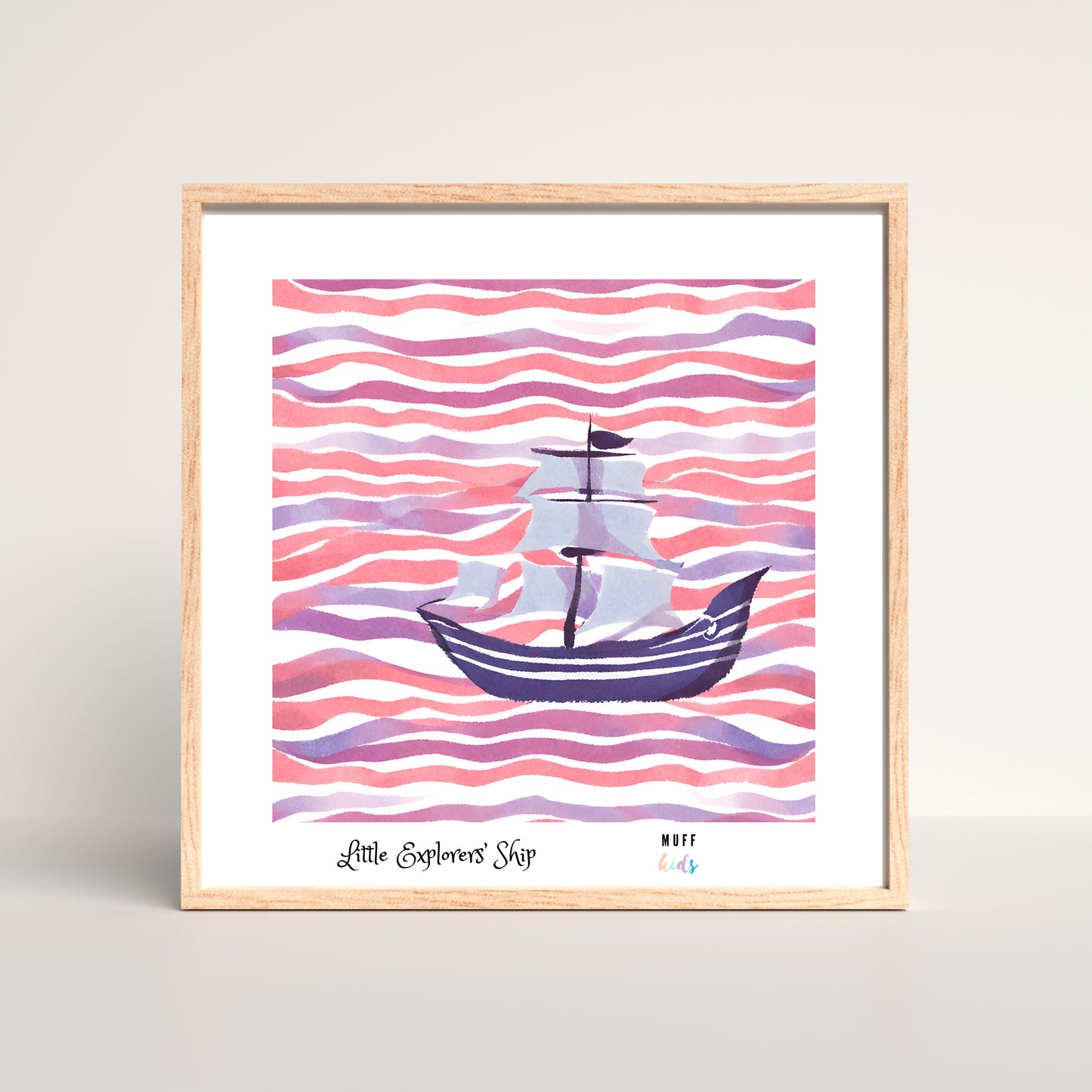 Little Explorers' Ships Art Print Poster For Kids