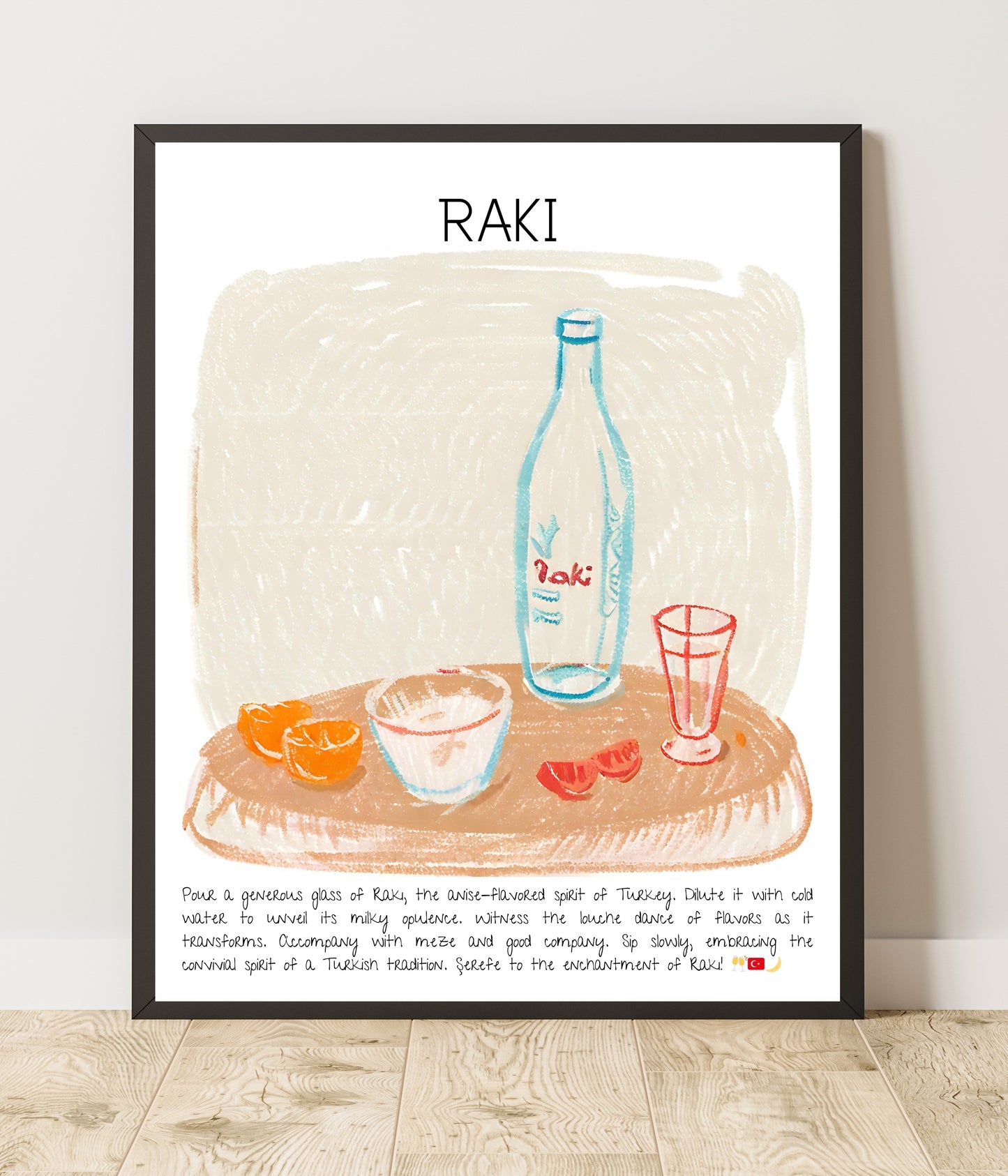 Art Print Design Drink Poster Rakı / Ouzo Bar Decor