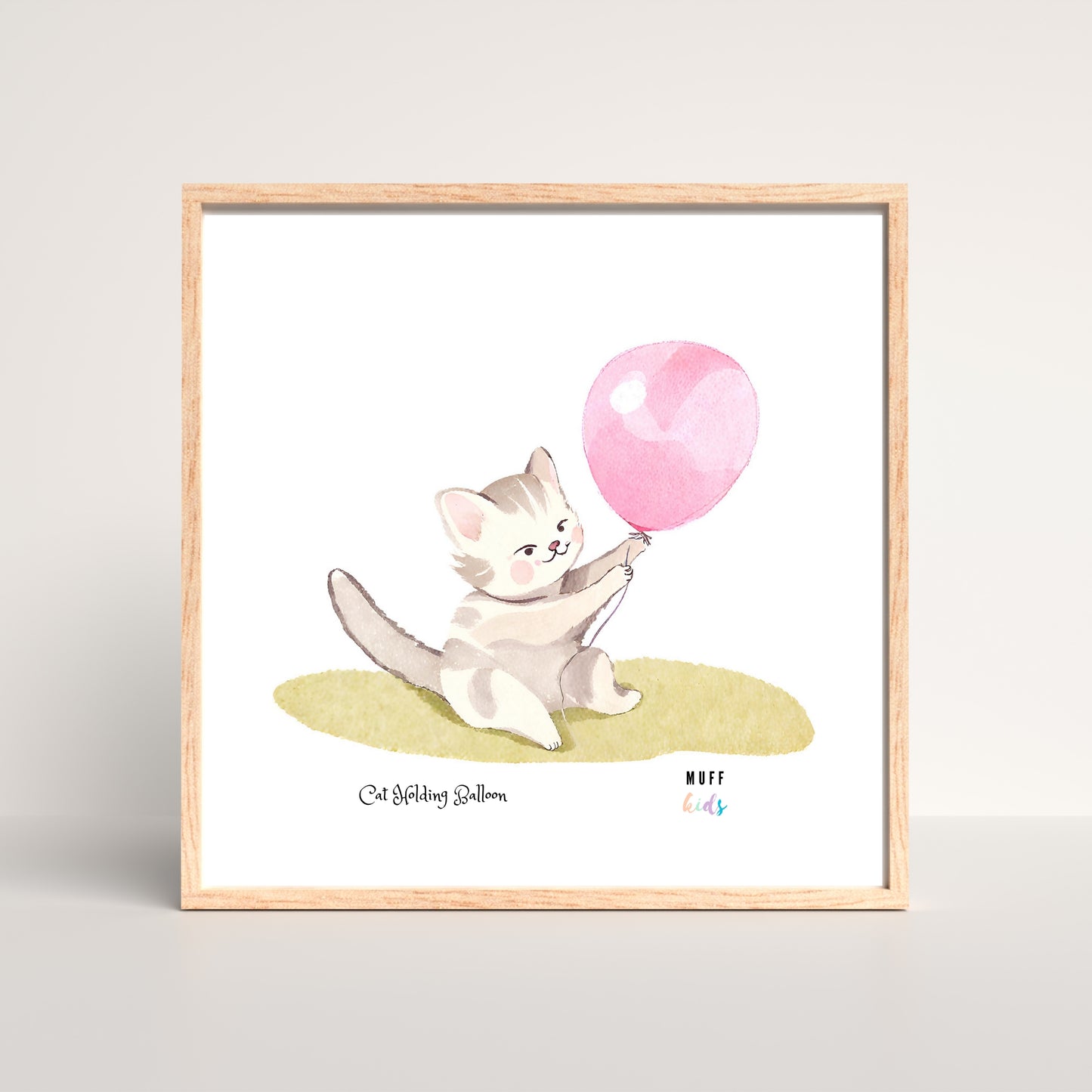 Animals With Balloons Art Print Tasarım Çocuk Odası Posteri