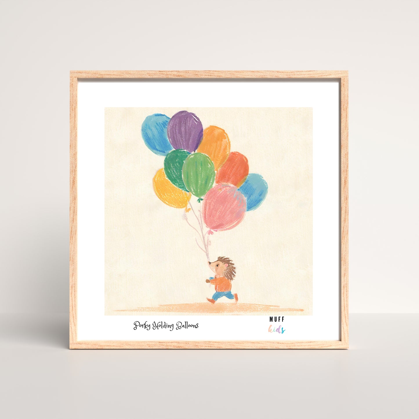 Animals With Balloons Art Print Tasarım Çocuk Odası Posteri