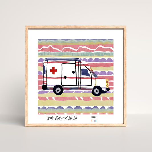 Little Explorers' Ambulances Art Work Poster For Kids