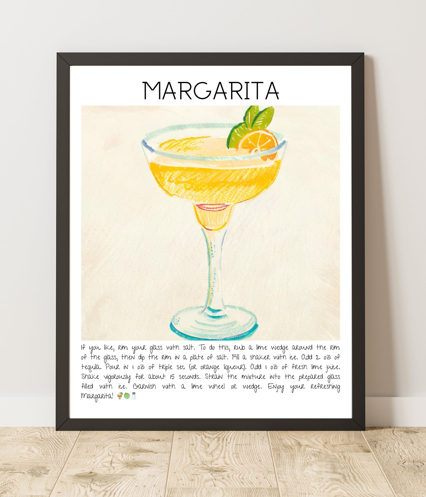 Cocktail Art Print Design Poster Margarita Bar Decor