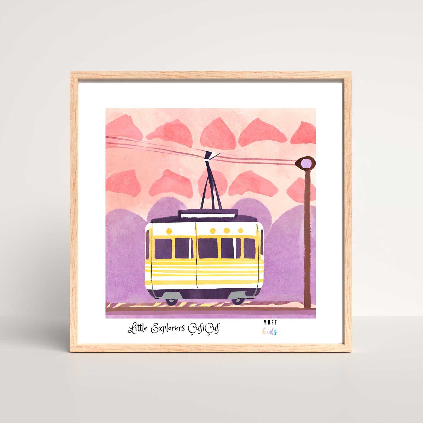 Little Explores' Trains Art Print Çocuk Odası Posteri