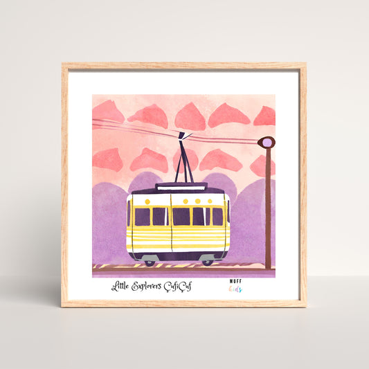 Little Explorers' Trains Art Print Poster For Kids