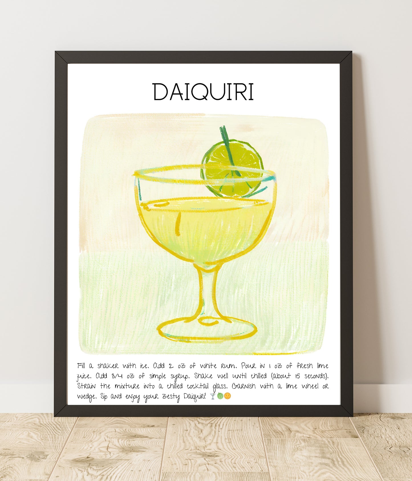 Cocktail Art Print Design Poster Daiquiri Bar, Dekor