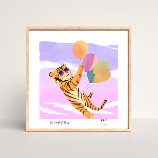 Kids Art Print Design Tiger No.2 Poster For Kids