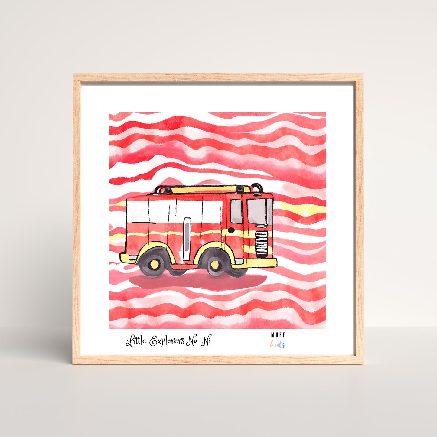 Little Explorers' Fire Fighters Art Print Poster For Kids