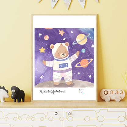 Galactic Adventurers No.16 Art Print Tasarım Çocuk Odası Posteri 