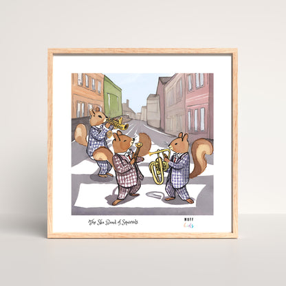 Orchestra of Paws Art Print Poster For Kids