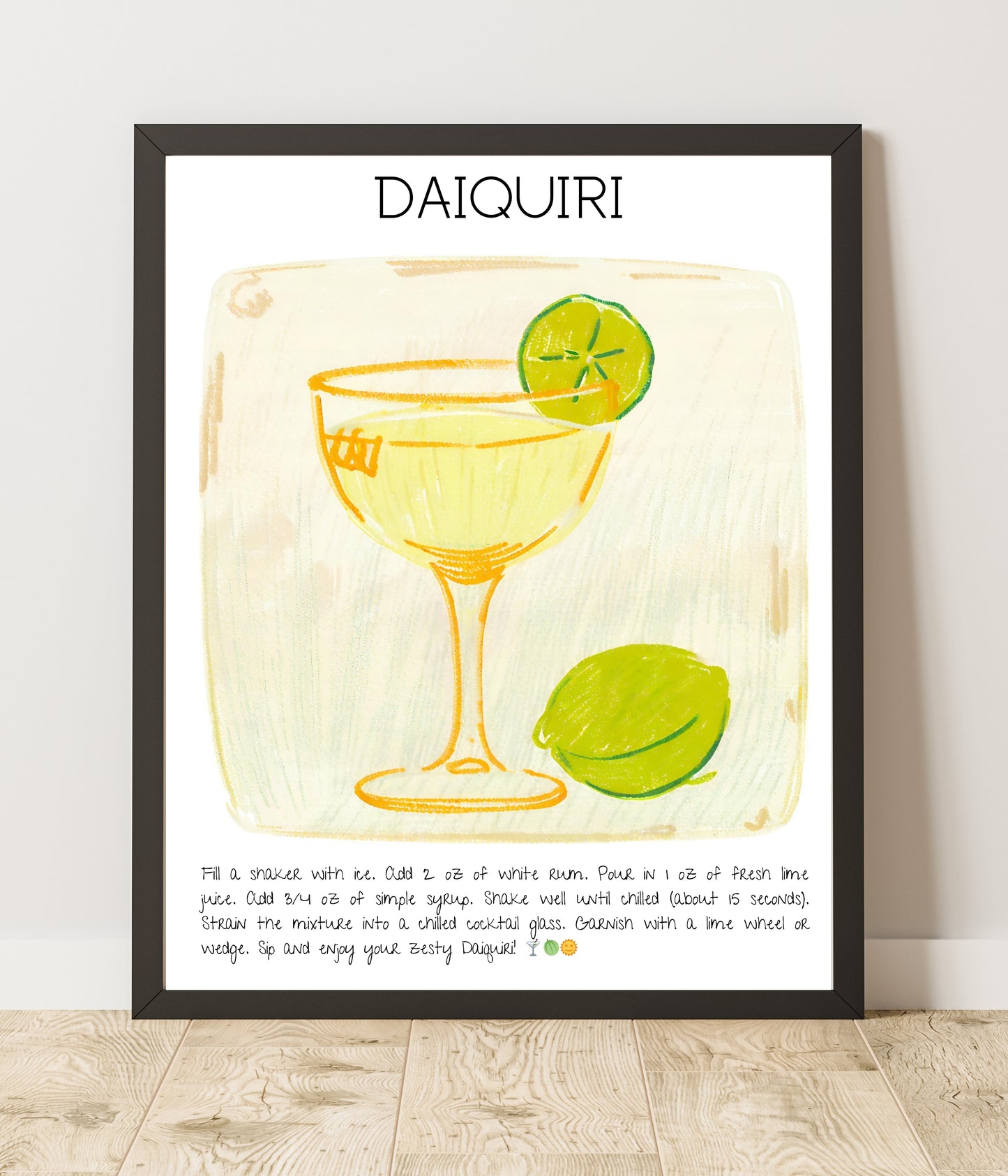 Art Print Tasarım Kokteyl Poster Daiquiri Bar Dekor