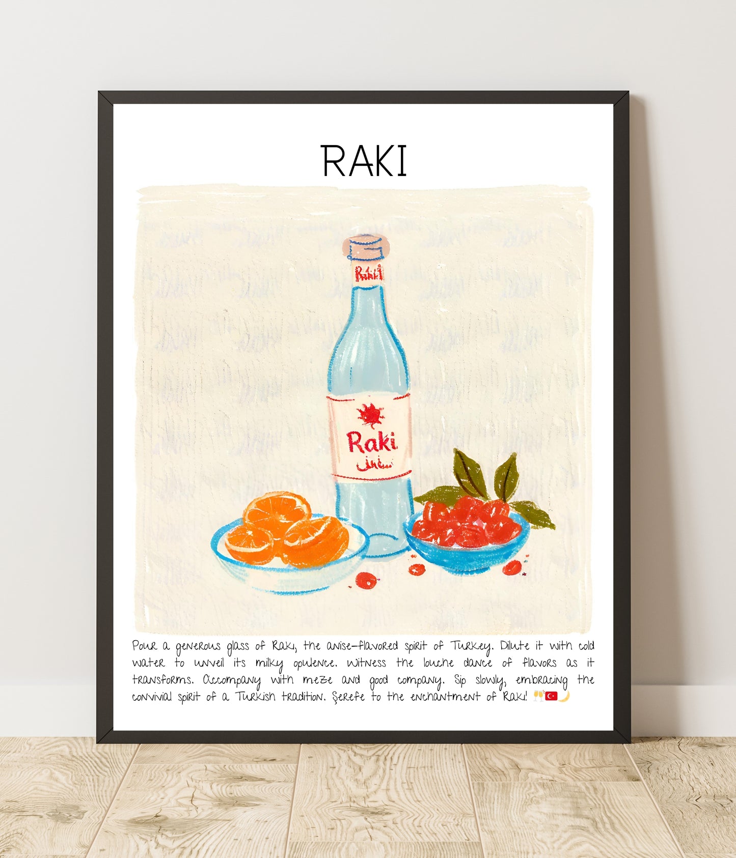 Art Print Design Drink Poster Rakı / Ouzo Bar Decor