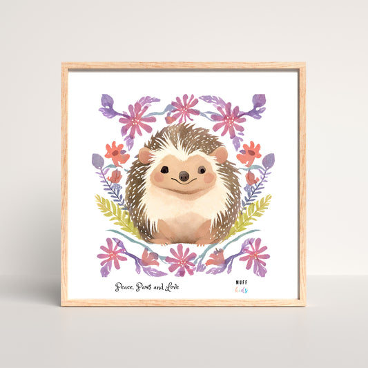 Peace, Paws and Love Porky No:2 Art Print Poster For Kids