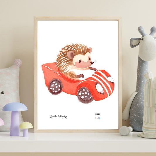 Speedy Hedgehogs Art Print Tasarım Çocuk Odası Posteri