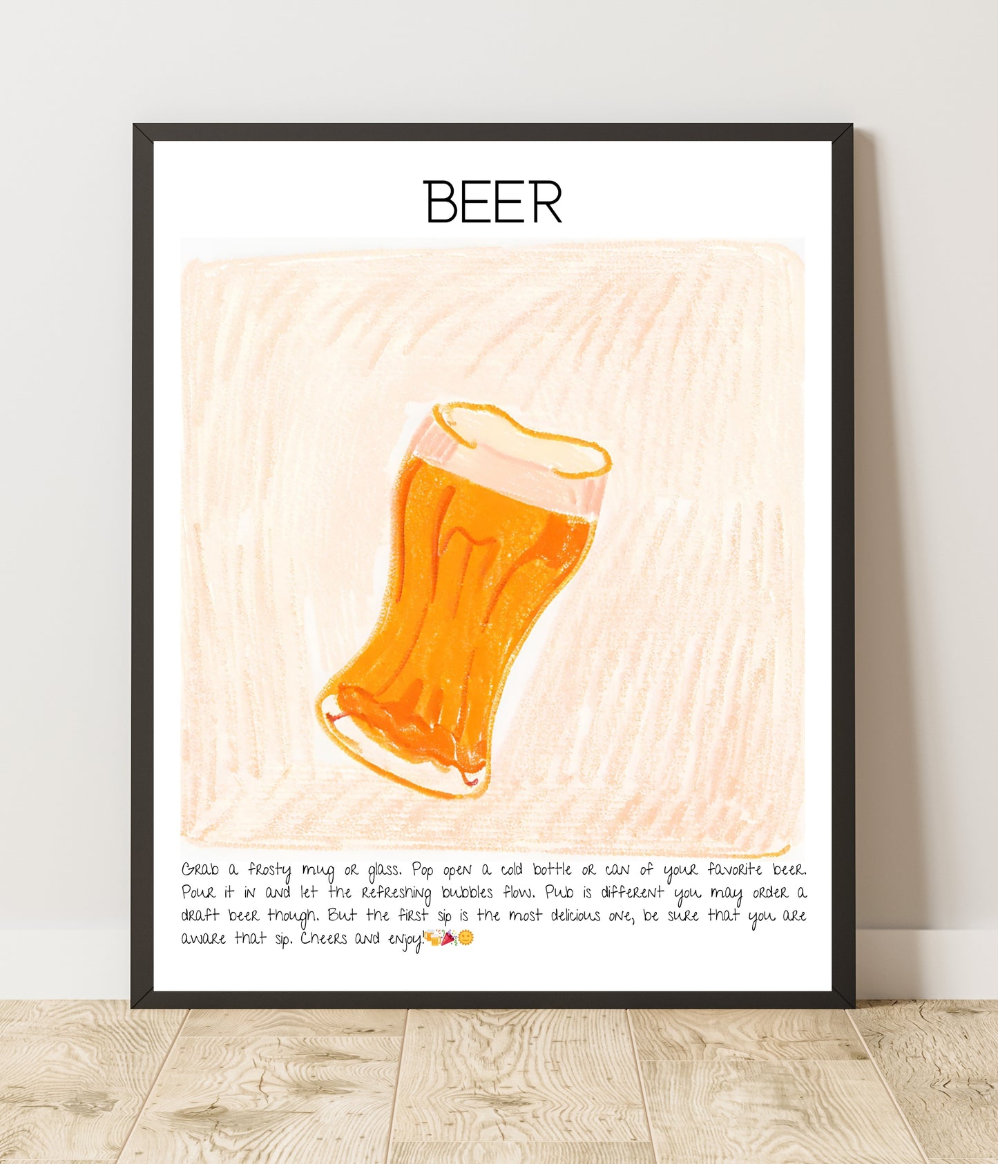 Art Print Drink Poster Beer Bar Decor