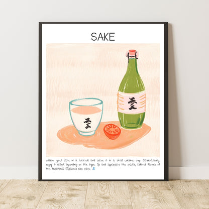 Cocktail Art Print Design Poster Sake Bar Decor