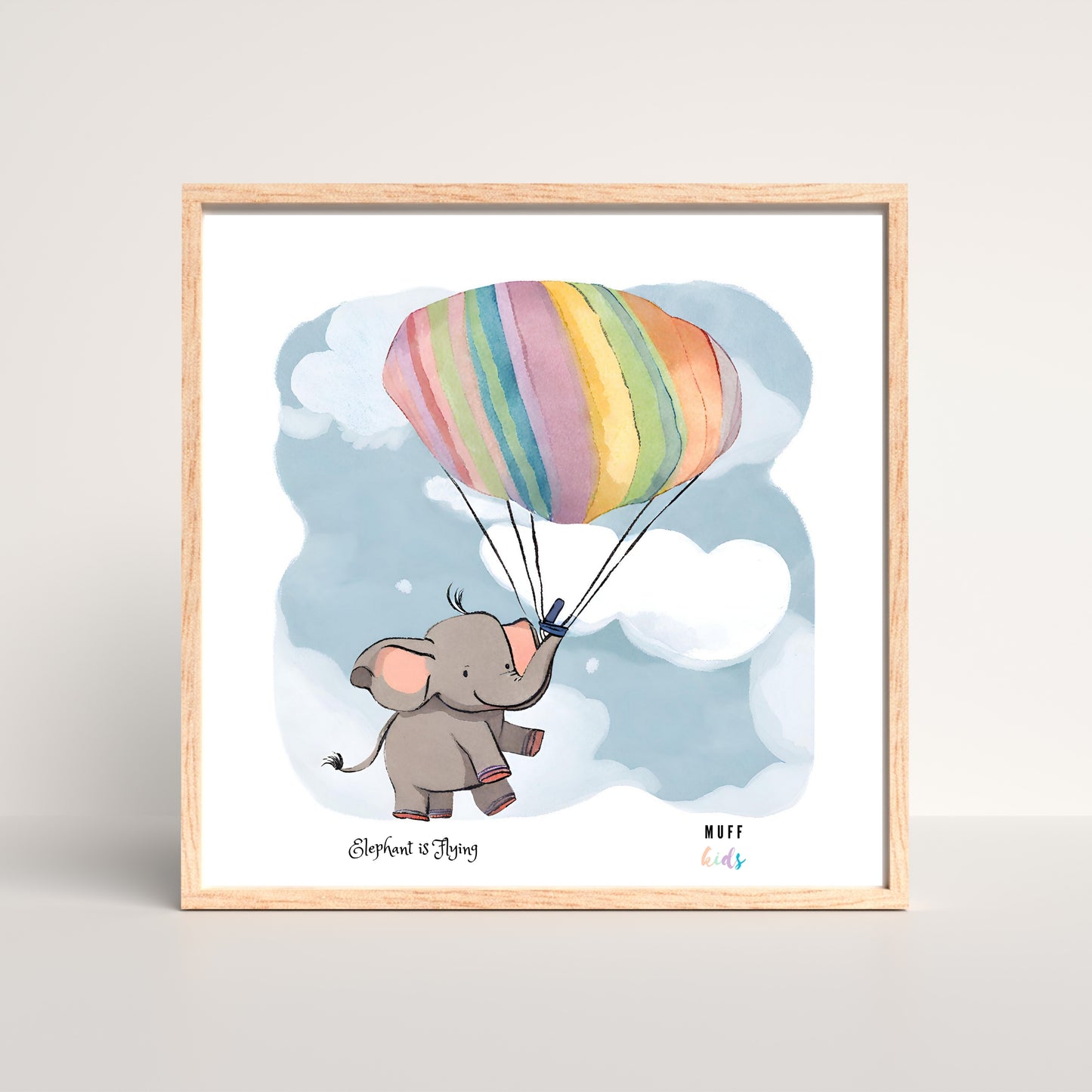 Kids Art Print Flying Elephant No.3 Poster For Kids