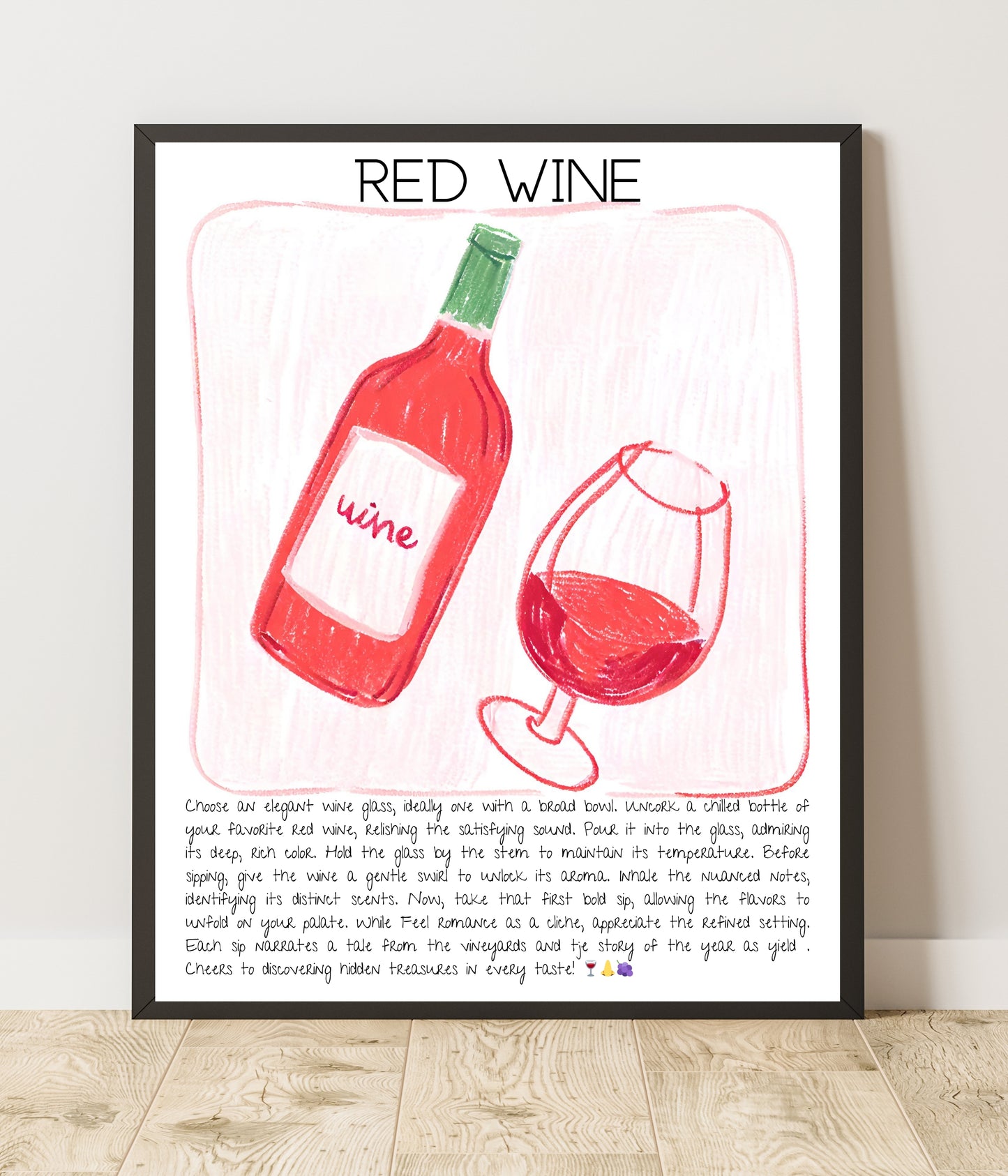 Art Print Design Drink Poster Wines Bar Decor