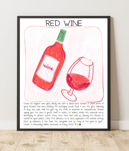 Art Print Design Drink Poster Wines Bar Decor