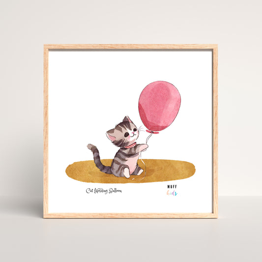 Animals With Balloons Art Print Tasarım Çocuk Odası Posteri