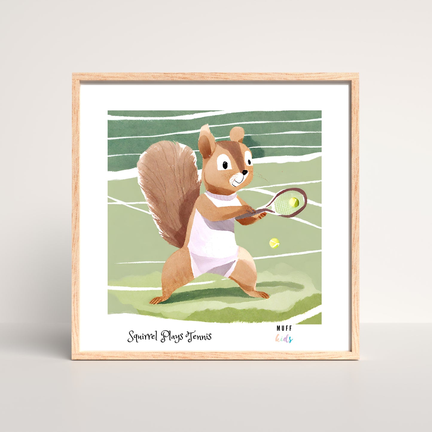 Kids Art Print Design Sportive Squirrel No.1 Poster For Kids